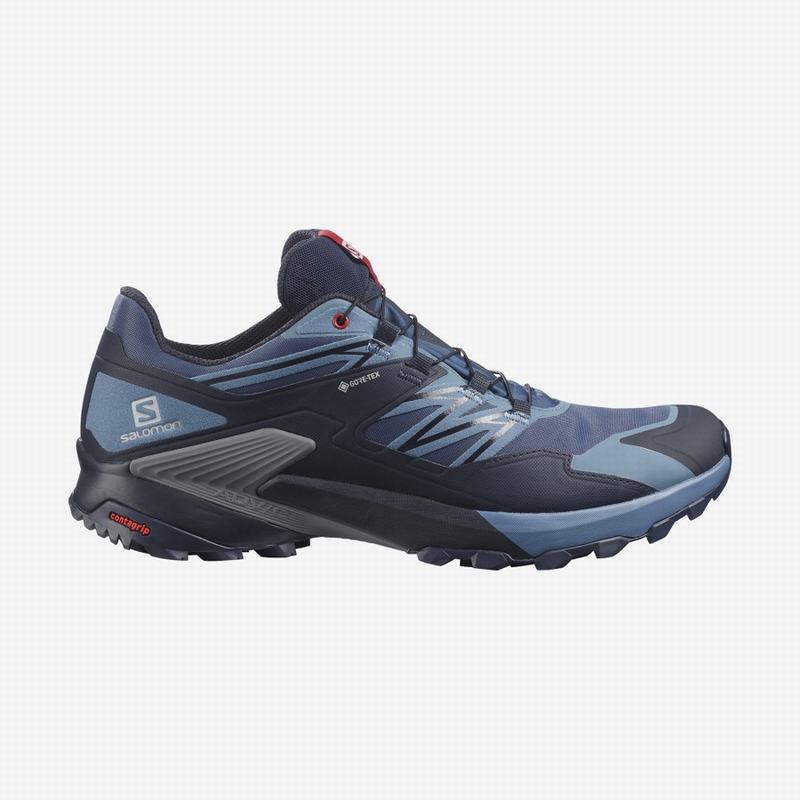 SALOMON UK WINGS SKY GORE-TEX - Mens Trail Running Shoes Navy/Red,UIPQ26713